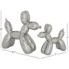 image:imageDeco 79 Porcelain Ceramic Dog Decorative Sculpture Balloon Home Decor Statues Set of 2 Accent Figurines 9 7H SilverSilver
