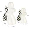 image:imageDeco 79 Porcelain Ceramic Dog Decorative Sculpture Balloon Home Decor Statues Set of 2 Accent Figurines 9 7H SilverWhite