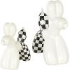 image:imageDeco 79 Porcelain Ceramic Dog Decorative Sculpture Balloon Home Decor Statues Set of 2 Accent Figurines 9 7H SilverWhite