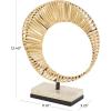 image:imageDeco 79 Rattan Abstract Handmade Decorative Sculpture Mobius Strip Inspired Home Decor Statue with White Marble Base Accent Figurine 13 x 3 x 15 BrownBrown