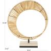 image:imageDeco 79 Rattan Abstract Handmade Decorative Sculpture Mobius Strip Inspired Home Decor Statue with White Marble Base Accent Figurine 13 x 3 x 15 BrownBrown