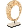 image:imageDeco 79 Rattan Abstract Handmade Decorative Sculpture Mobius Strip Inspired Home Decor Statue with White Marble Base Accent Figurine 13 x 3 x 15 BrownBrown