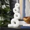 image:imageDeco 79 Resin Abstract Decorative Sculpture Stacked Circle Ring Home Decor Statue Accent Figurine 11 x 5 x 18 WhiteCONVENIENTLY SIZED