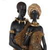 image:imageDeco 79 Resin Family Decorative Sculpture Tall African Home Decor Statue with Gold Jewels Accent Figurine 9 x 6 x 31 BlackBlack