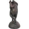 image:imageDeco 79 Resin Frog Decorative Sculpture Patina Dancing Home Decor Statue with Rock Base Accent Figurine 9 x 7 x 17 Bronze
