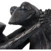 image:imageDeco 79 Resin Frog Decorative Sculpture Patina Dancing Home Decor Statue with Rock Base Accent Figurine 9 x 7 x 17 Bronze