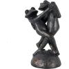 image:imageDeco 79 Resin Frog Decorative Sculpture Patina Dancing Home Decor Statue with Rock Base Accent Figurine 9 x 7 x 17 Bronze