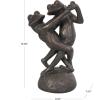 image:imageDeco 79 Resin Frog Decorative Sculpture Patina Dancing Home Decor Statue with Rock Base Accent Figurine 9 x 7 x 17 Bronze