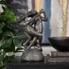 image:imageDeco 79 Resin Frog Decorative Sculpture Patina Dancing Home Decor Statue with Rock Base Accent Figurine 9 x 7 x 17 Bronze