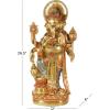 image:imageDeco 79 Resin Ganesh Decorative Sculpture Musician Home Decor Statue with Green Yellow and Teal Accents Accent Figurine 9 x 6 x 11 GoldGold