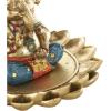 image:imageDeco 79 Resin Ganesh Decorative Sculpture Musician Home Decor Statue with Green Yellow and Teal Accents Accent Figurine 9 x 6 x 11 GoldGold