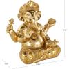 image:imageDeco 79 Resin Ganesh Decorative Sculpture Musician Home Decor Statue with Green Yellow and Teal Accents Accent Figurine 9 x 6 x 11 GoldGold