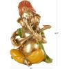 image:imageDeco 79 Resin Ganesh Decorative Sculpture Musician Home Decor Statue with Green Yellow and Teal Accents Accent Figurine 9 x 6 x 11 GoldGold