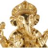 image:imageDeco 79 Resin Ganesh Decorative Sculpture Musician Home Decor Statue with Green Yellow and Teal Accents Accent Figurine 9 x 6 x 11 GoldGold