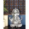 image:imageDeco 79 Resin Ganesh Decorative Sculpture Musician Home Decor Statue with Green Yellow and Teal Accents Accent Figurine 9 x 6 x 11 GoldSilver