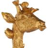 image:imageDeco 79 Resin Lion Walking Sculpture with Floral Accents 18 x 6 x 13 GoldGold