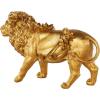 image:imageDeco 79 Resin Lion Walking Sculpture with Floral Accents 18 x 6 x 13 GoldGold