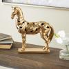 image:imageDeco 79 Resin Lion Walking Sculpture with Floral Accents 18 x 6 x 13 GoldGold