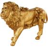 image:imageDeco 79 Resin Lion Walking Sculpture with Floral Accents 18 x 6 x 13 GoldGold
