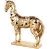 image:imageDeco 79 Resin Lion Walking Sculpture with Floral Accents 18 x 6 x 13 GoldGold
