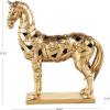 image:imageDeco 79 Resin Lion Walking Sculpture with Floral Accents 18 x 6 x 13 GoldGold