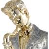 image:imageDeco 79 Resin Musician Decorative Sculpture Home Decor Statues with Accordion and Saxophone Set of 2 Accent Figurines 4 W 14 H Gold4W  14H