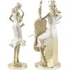 image:imageDeco 79 Resin Musician Decorative Sculpture Home Decor Statues with Accordion and Saxophone Set of 2 Accent Figurines 4 W 14 H Gold5W  13H
