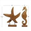 image:imageDeco 79 Teak Wood Sail Boat Handmade Decorative Sculpture Home Decor Statues Set of 3 Accent Figurines 20 17 13H BrownBrown