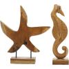 image:imageDeco 79 Teak Wood Sail Boat Handmade Decorative Sculpture Home Decor Statues Set of 3 Accent Figurines 20 17 13H BrownBrown
