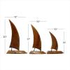 image:imageDeco 79 Teak Wood Sail Boat Handmade Decorative Sculpture Home Decor Statues Set of 3 Accent Figurines 20 17 13H BrownBrown