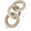 image:imageDeco 79 Wood Chain Decorative Sculpture 5 Link Home Decor Statue with Natural Wood Grain Accent Figurine 25 x 7 x 3 WhiteBeige