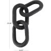 image:imageDeco 79 Wood Chain Decorative Sculpture 5 Link Home Decor Statue with Natural Wood Grain Accent Figurine 25 x 7 x 3 WhiteBlack