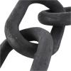 image:imageDeco 79 Wood Chain Decorative Sculpture 5 Link Home Decor Statue with Natural Wood Grain Accent Figurine 25 x 7 x 3 WhiteBlack