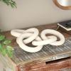 image:imageDeco 79 Wood Chain Decorative Sculpture 5 Link Home Decor Statue with Natural Wood Grain Accent Figurine 25 x 7 x 3 WhiteWhite