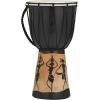 image:imageDeco 79 Wood Drum Handmade Decorative Sculpture Djembe Home Decor Statue with Rope Accents Accent Figurine 7 x 7 x 12 BrownBlack