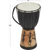 image:imageDeco 79 Wood Drum Handmade Decorative Sculpture Djembe Home Decor Statue with Rope Accents Accent Figurine 7 x 7 x 12 BrownBlack