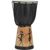 image:imageDeco 79 Wood Drum Handmade Decorative Sculpture Djembe Home Decor Statue with Rope Accents Accent Figurine 7 x 7 x 12 BrownBlack