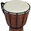 image:imageDeco 79 Wood Drum Handmade Decorative Sculpture Djembe Home Decor Statue with Rope Accents Accent Figurine 7 x 7 x 12 BrownBrown