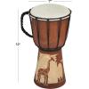 image:imageDeco 79 Wood Drum Handmade Decorative Sculpture Djembe Home Decor Statue with Rope Accents Accent Figurine 7 x 7 x 12 BrownBrown