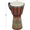 image:imageDeco 79 Wood Drum Handmade Decorative Sculpture Djembe Home Decor Statue with Rope Accents Accent Figurine 7 x 7 x 12 BrownBrown