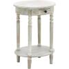 image:imageDeco 79 Wood Side End Accent Table Whitewashed Oval 1 Drawer and 1 Shelf End Table with Turned Legs Side Table 20 x 15 x 27 Light Brown