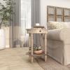 image:imageDeco 79 Wood Side End Accent Table Whitewashed Oval 1 Drawer and 1 Shelf End Table with Turned Legs Side Table 20 x 15 x 27 Light Brown