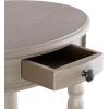image:imageDeco 79 Wood Side End Accent Table Whitewashed Oval 1 Drawer and 1 Shelf End Table with Turned Legs Side Table 20 x 15 x 27 Light Brown