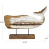image:imageDeco 79 Wood Whale Decorative Sculpture Distressed Home Decor Statues Set of 2 Accent Figurines 13 11W CreamBrown