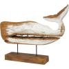 image:imageDeco 79 Wood Whale Decorative Sculpture Distressed Home Decor Statues Set of 2 Accent Figurines 13 11W CreamBrown
