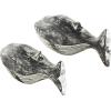 image:imageDeco 79 Wood Whale Decorative Sculpture Distressed Home Decor Statues Set of 2 Accent Figurines 13 11W CreamCream
