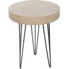 image:imageDeco 79 Wooden Side End Accent Table End Table with Black Metal Hairpin Legs Side Table 20 x 20 x 24 Brown