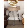 image:imageDeco 79 Wooden Side End Accent Table End Table with Black Metal Hairpin Legs Side Table 20 x 20 x 24 Brown