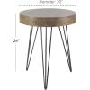 image:imageDeco 79 Wooden Side End Accent Table End Table with Black Metal Hairpin Legs Side Table 20 x 20 x 24 Brown
