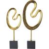image:imageCosmoLiving by Cosmopolitan Marble Abstract Decorative Sculpture Home Decor Statues with Black Base Set of 2 Accent Figurines 24 21H GoldGold